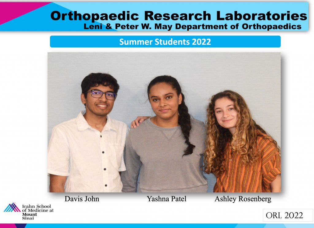 Iatridis Lab Summer Students 2022
