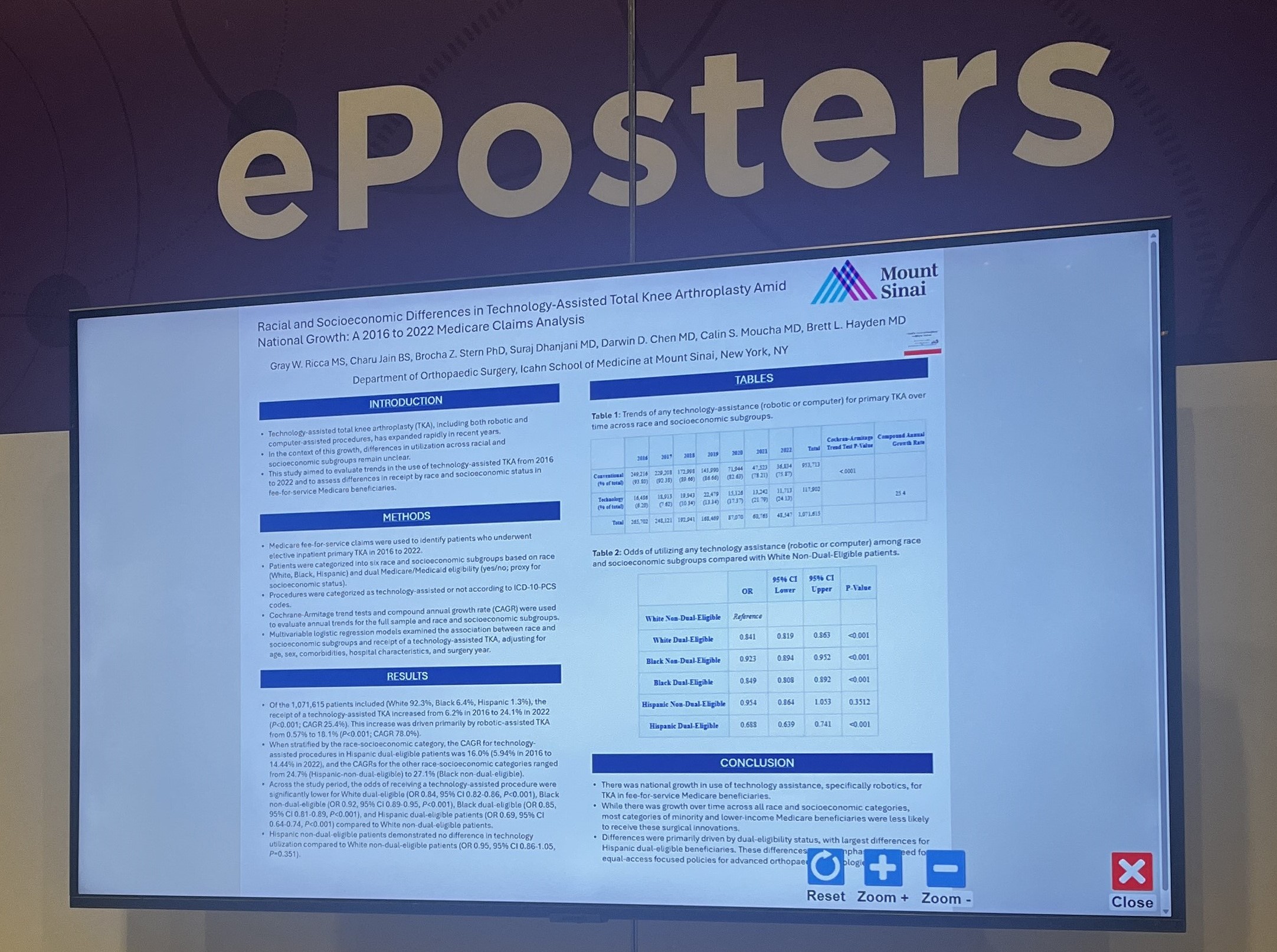Photo of ePoster at AAOS